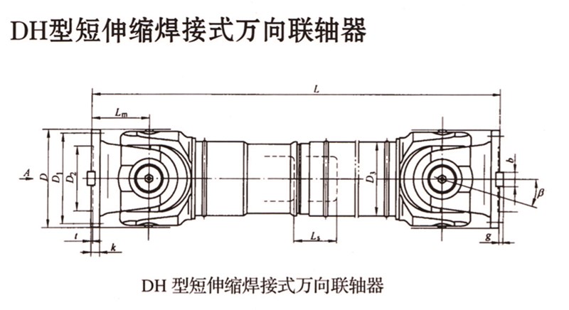 SWC-DH型短伸縮焊接式萬(wàn)向聯(lián)軸器